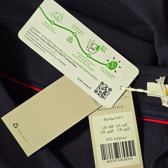 Boden Womens Culottes Size 14R Navy Blue Wide Leg Stretch Crop Pants Minimalist - Picture 6 of 13